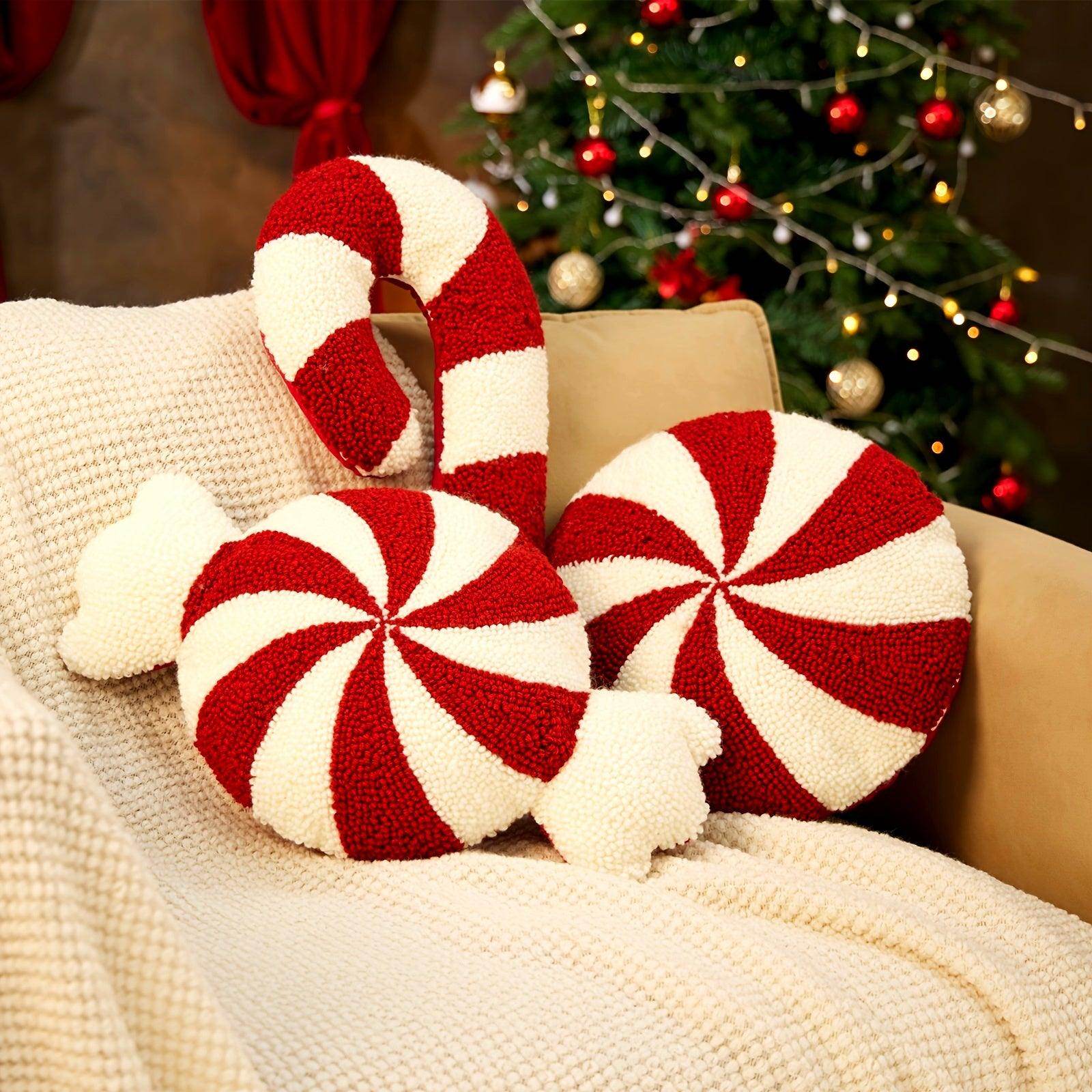 Festive Candy Cane Plush Pillow - My Store