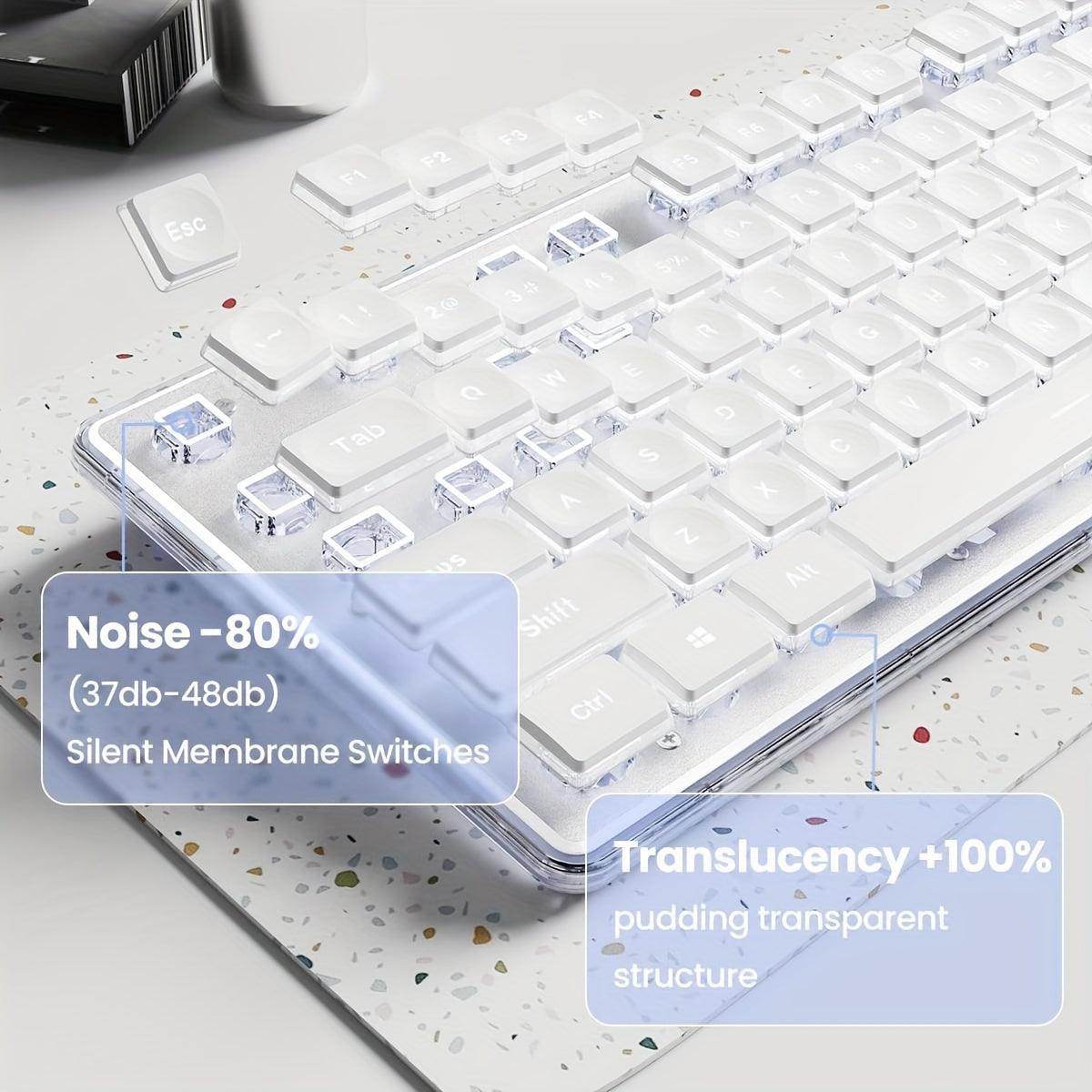 Silent LED-Backlit Ergonomic Gaming Keyboard - My Store