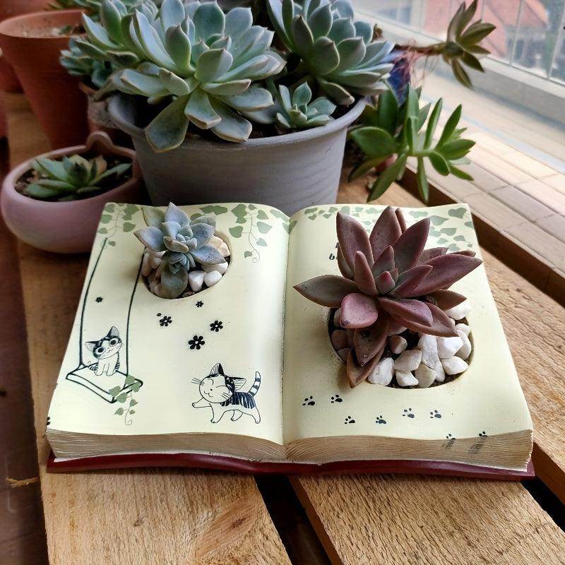 Modern Resin Book Planter - My Store