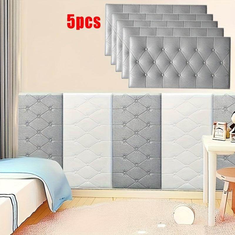 5pcs Modern 3D Self-adhesive Soft Wall Panels - My Store