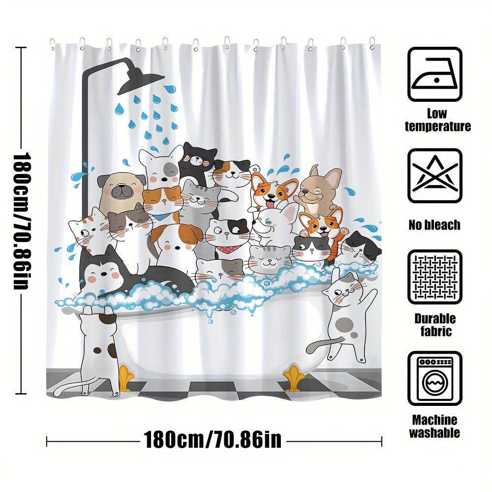 Cartoon Cat Shower Curtain - My Store
