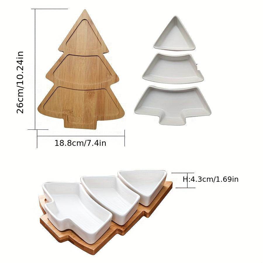 Ceramic Christmas Tree-Shaped Breakfast Tray Set - My Store