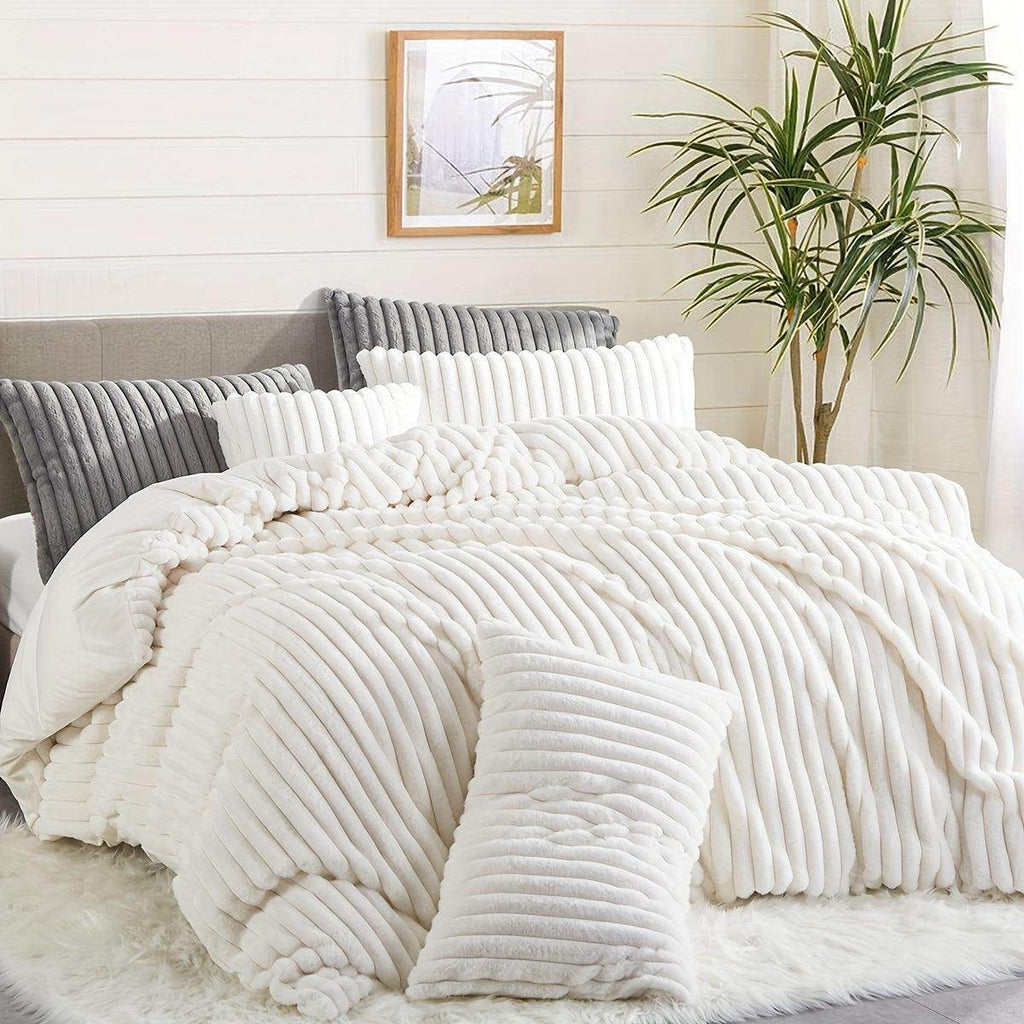 Winter Faux Rabbit Fur Duvet Cover Set - My Store