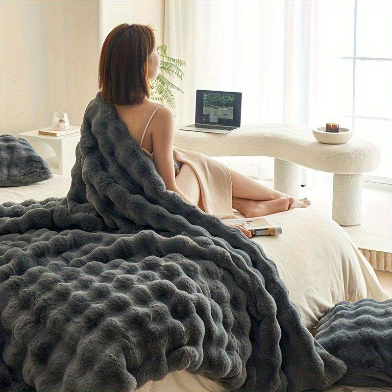 Cozy Faux Rabbit Fur Blanket - My Store