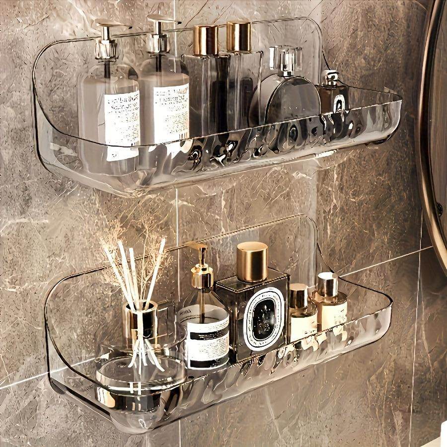 Wall-Mounted Transparent Resin Bathroom Organizer - My Store