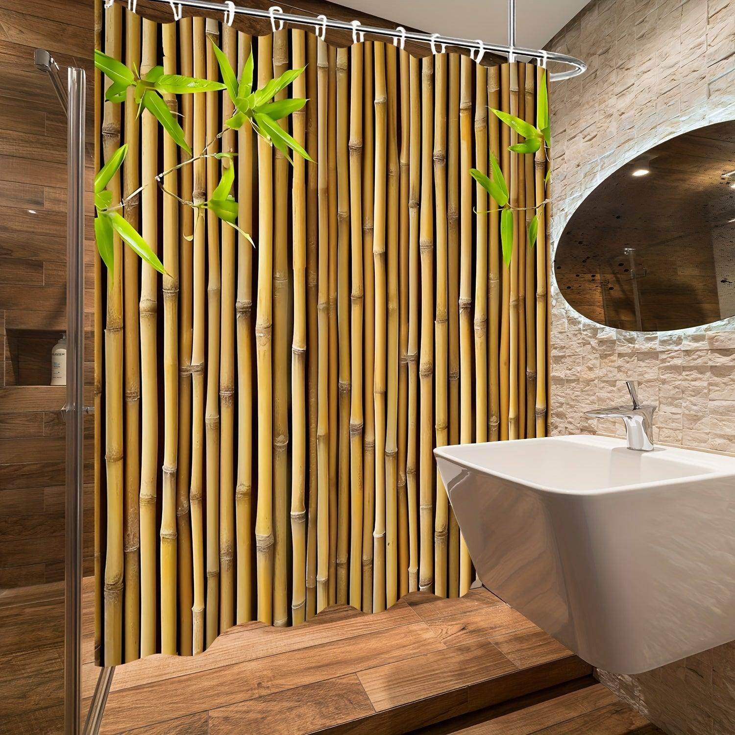 Green Bamboo Leaf Shower Curtain - My Store