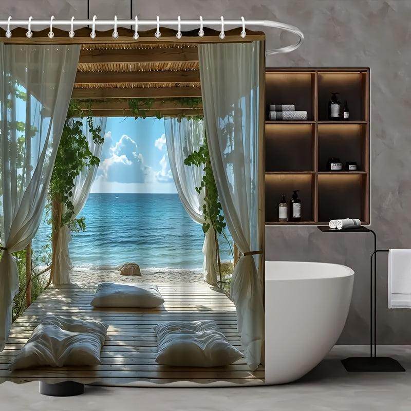 Beach & Cabin Scenery Shower Curtain - My Store