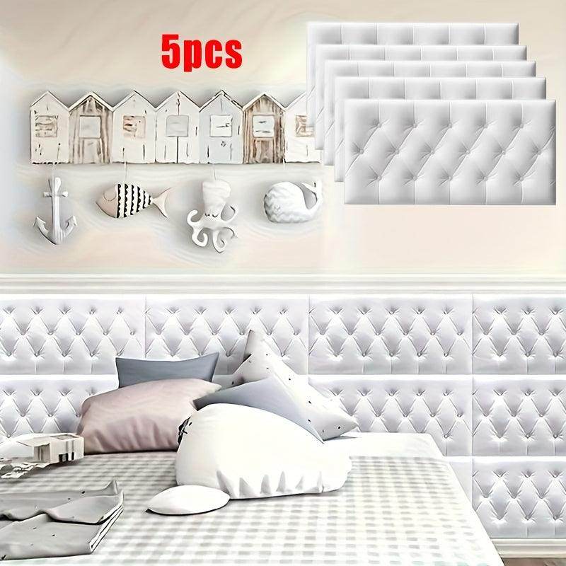 5pcs Modern 3D Self-adhesive Soft Wall Panels - My Store