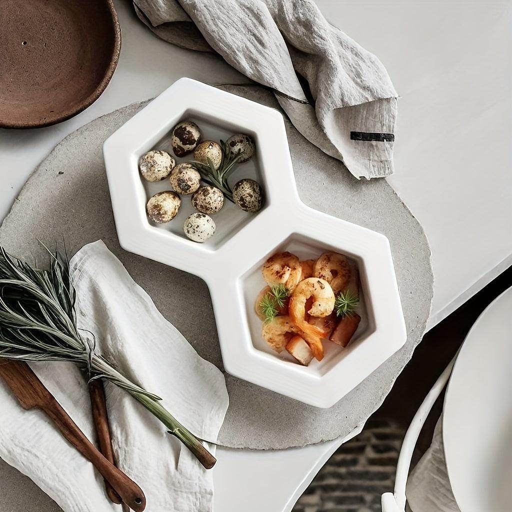 Nordic 2-Compartment Ceramic Serving Platter - My Store