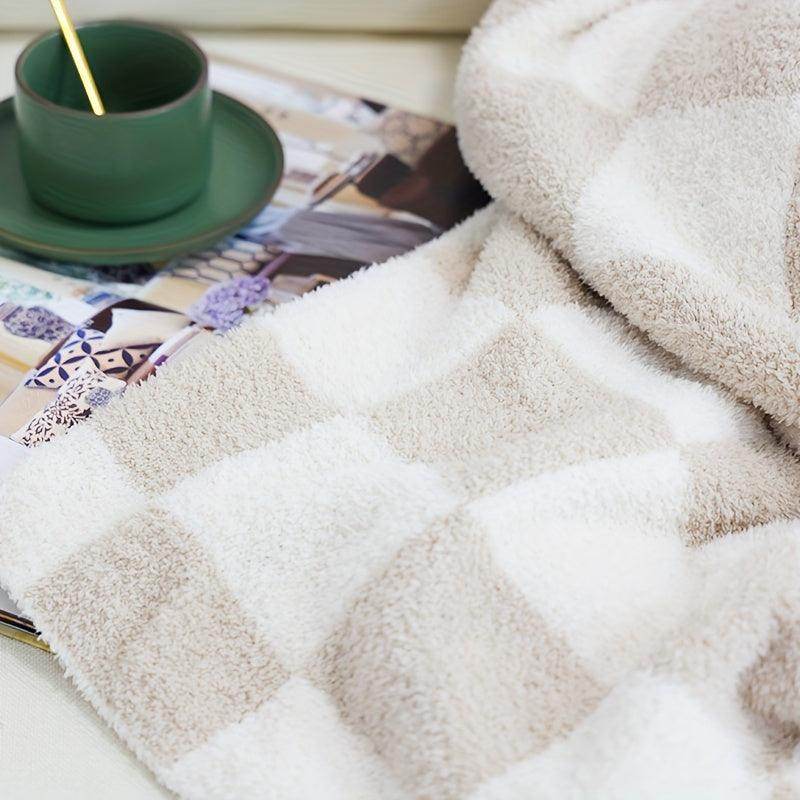 Comfort Soft Feather Yarn Knitted Throw Blanket - My Store