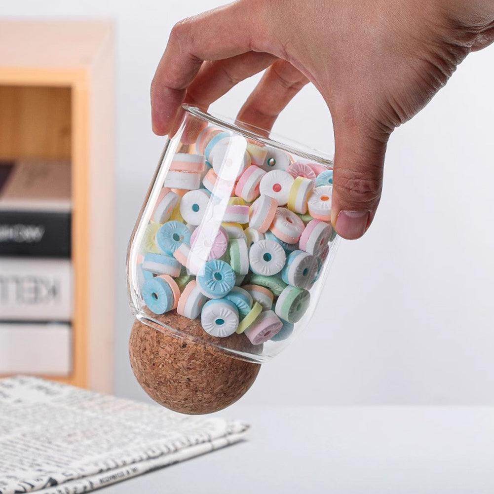 Set of 3 Glass Food Storage Canisters with Cork Lids - My Store