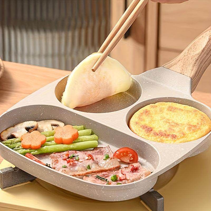 Triple Compartment Nonstick Breakfast Skillet - My Store