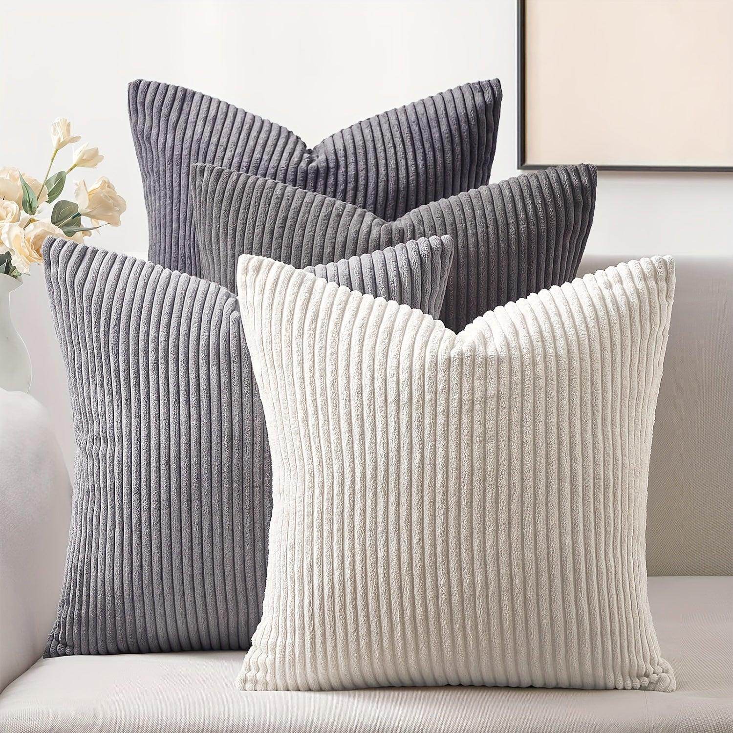 Decorative Gradient Corduroy Pillow Covers – Set of 4 - My Store