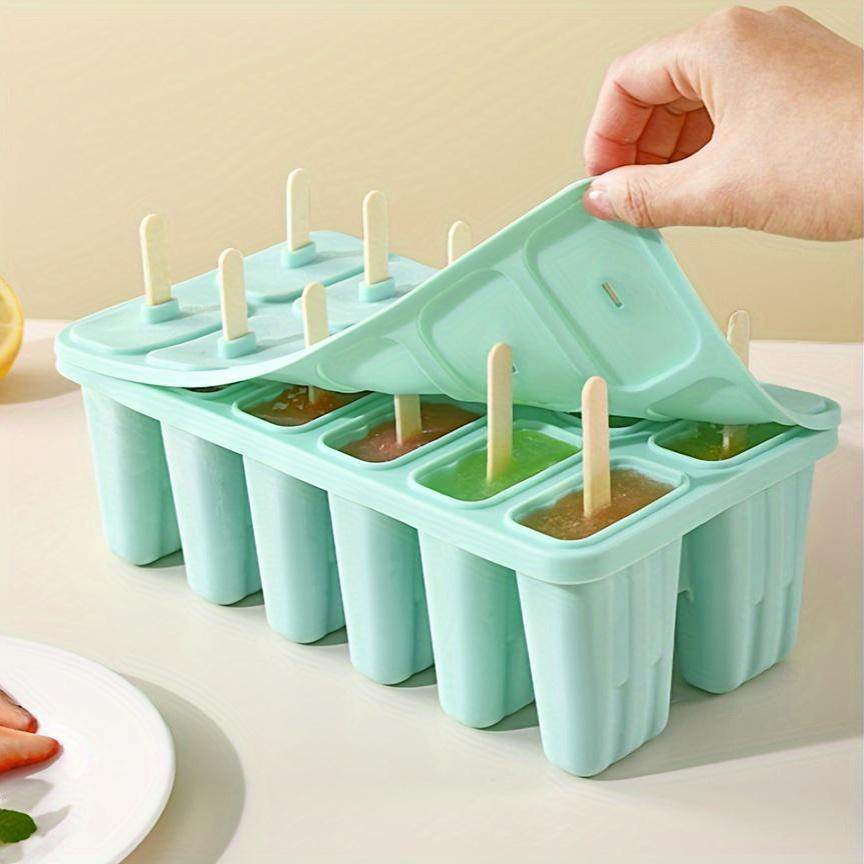 10pcs Reusable Silicone Popsicle Molds with 50 Sticks - My Store