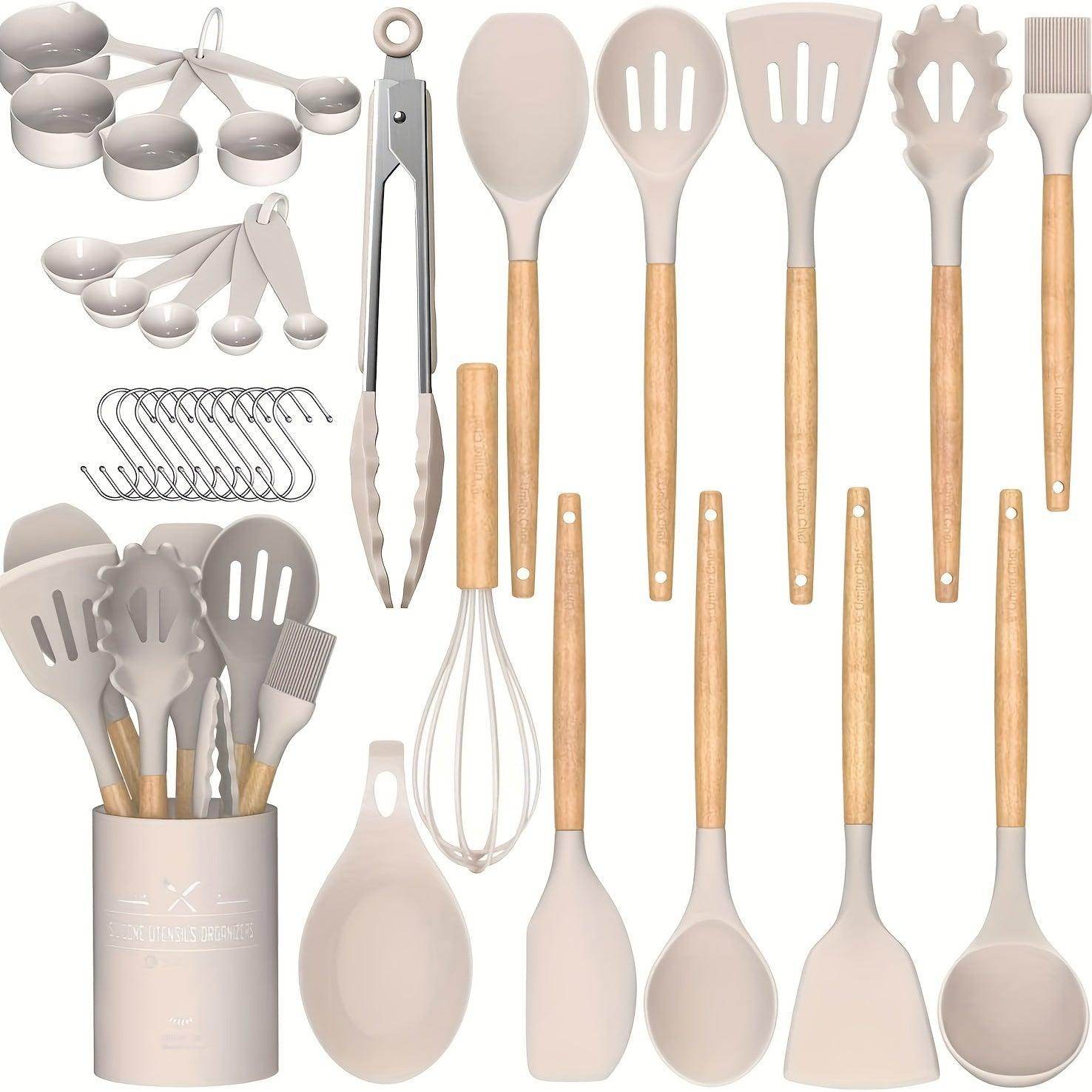 33pcs Silicone Utensil Set with Stand - My Store