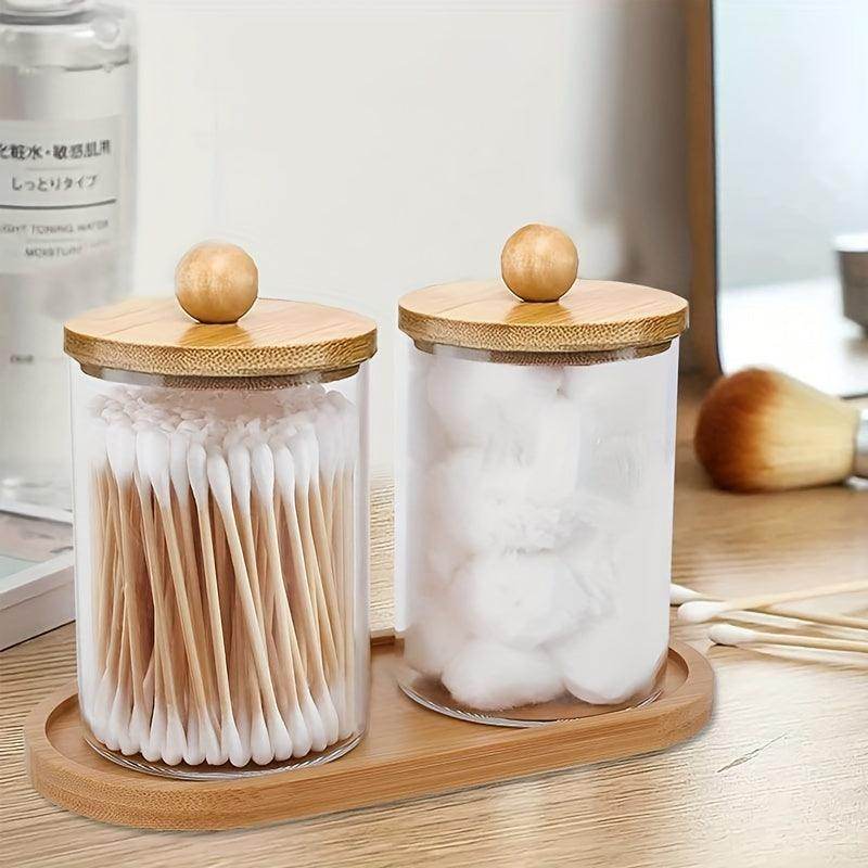 Bamboo-Lid Bathroom Organizer Set - My Store