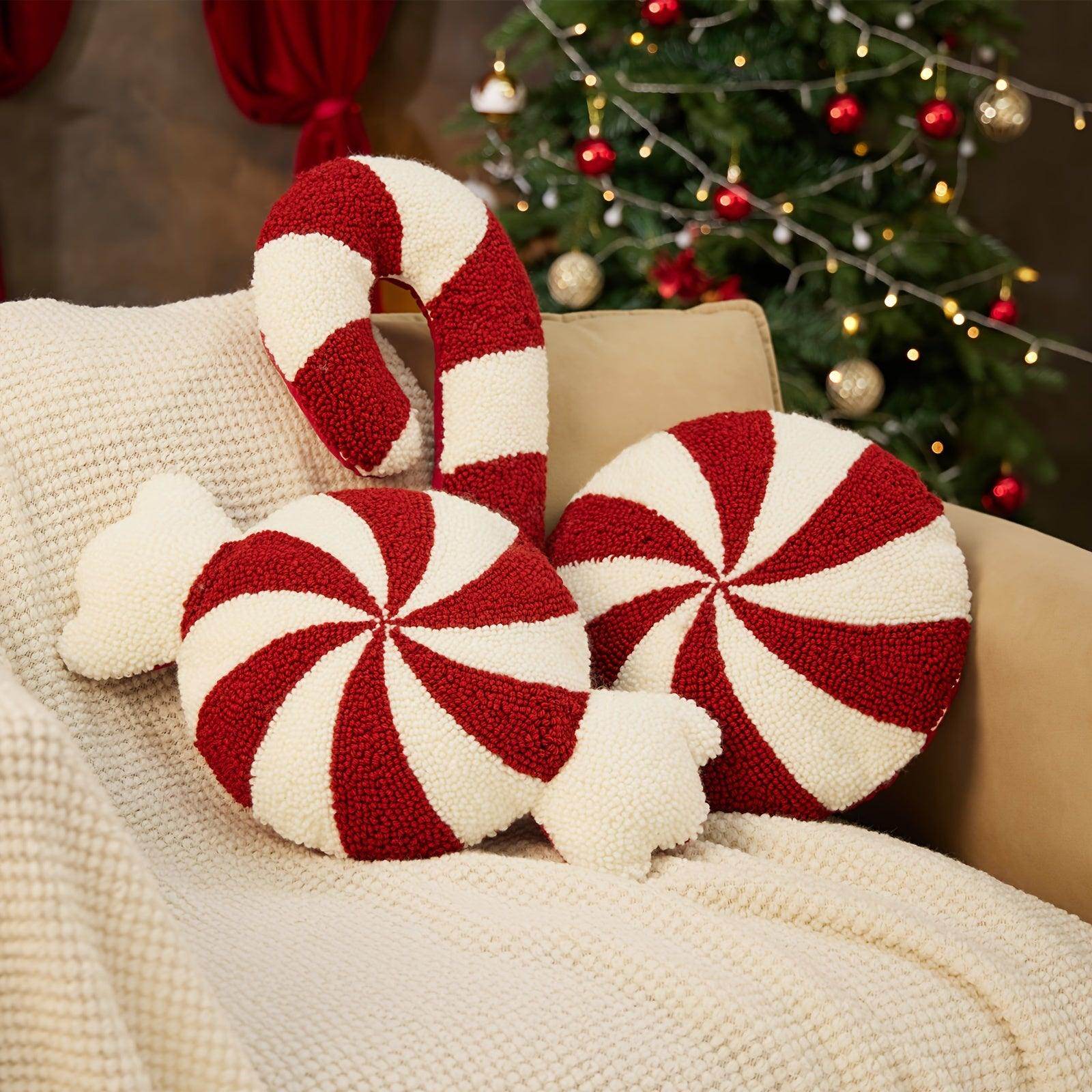 Festive Candy Cane Plush Pillow - My Store