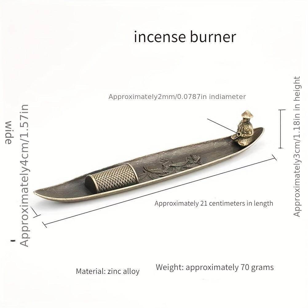 Traditional Boat-Shaped Metal Incense Burner - My Store