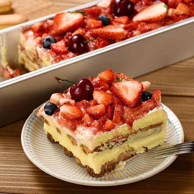 Versatile Aluminum Rectangular Cake Pan with Secure Base - My Store