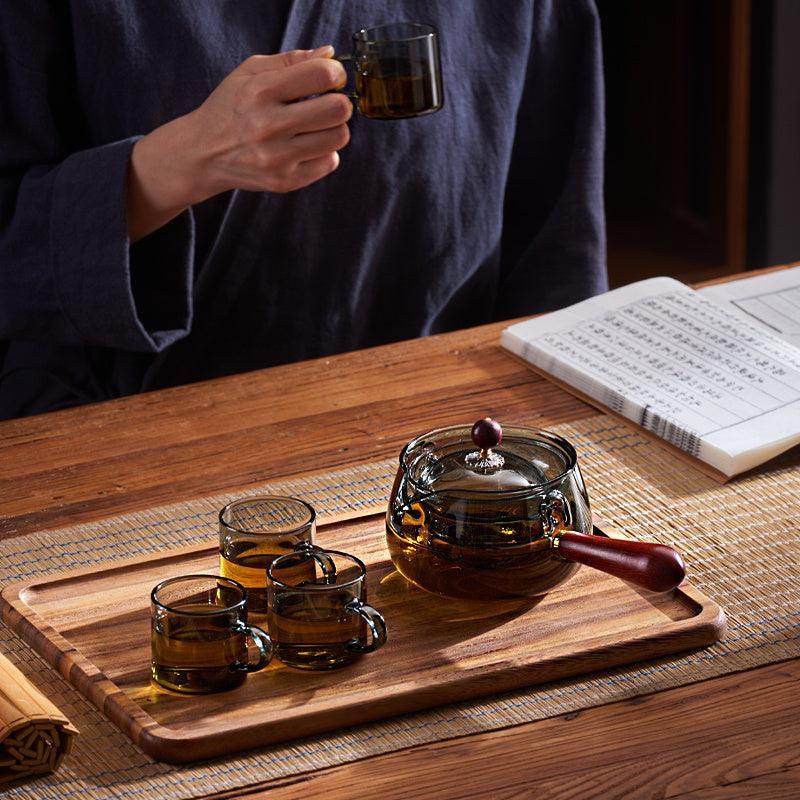 360-Degree Rotating Glass Teapot with Side Handle - 500ml - My Store