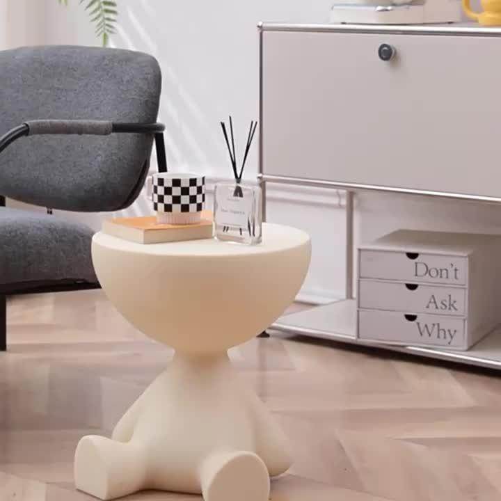 1pc Contemporary Water-Resistant Plastic Mini Bedside Table - My Store