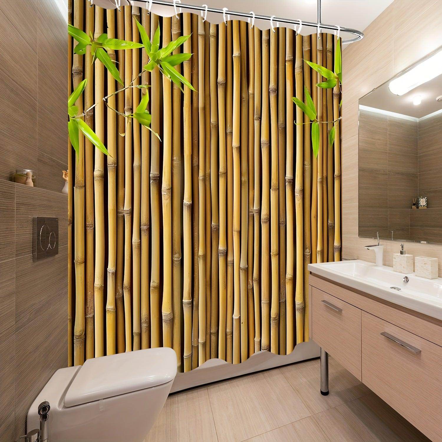 Green Bamboo Leaf Shower Curtain - My Store