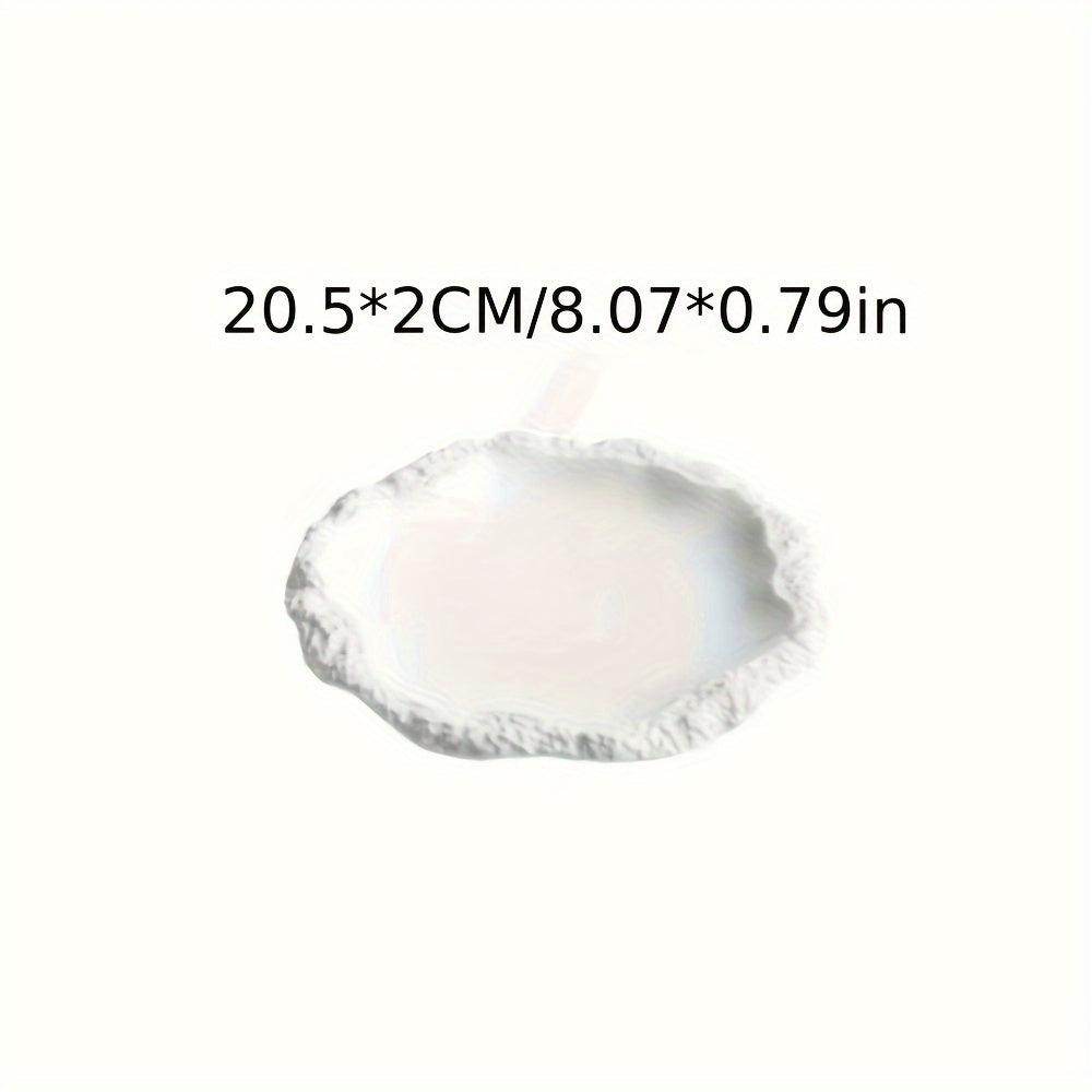 Rustic Rock Texture Rimmed Ceramic Plates - My Store