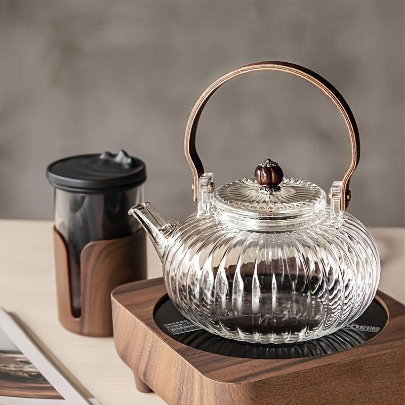 Glass Teapot with Infuser - Wooden Handle - My Store
