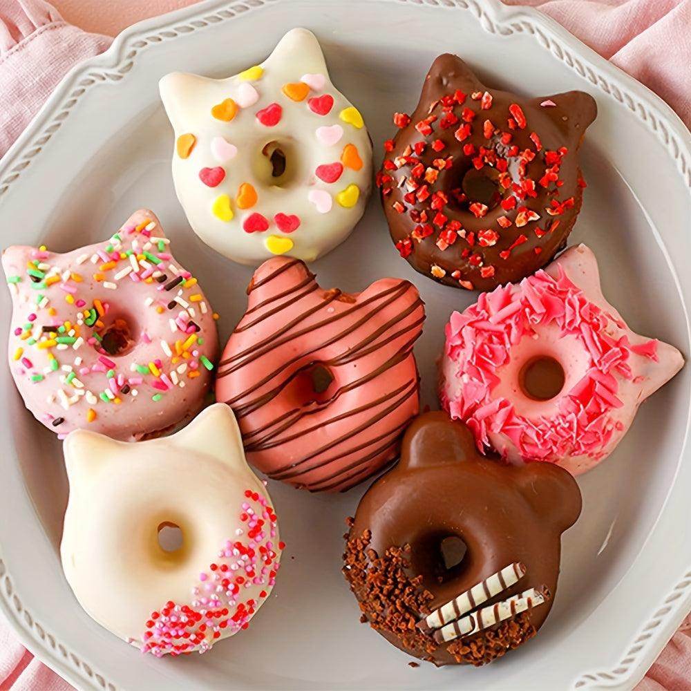 6-Cavity Non-Stick Donut Baking Tray with Cat & Bear Shapes - My Store