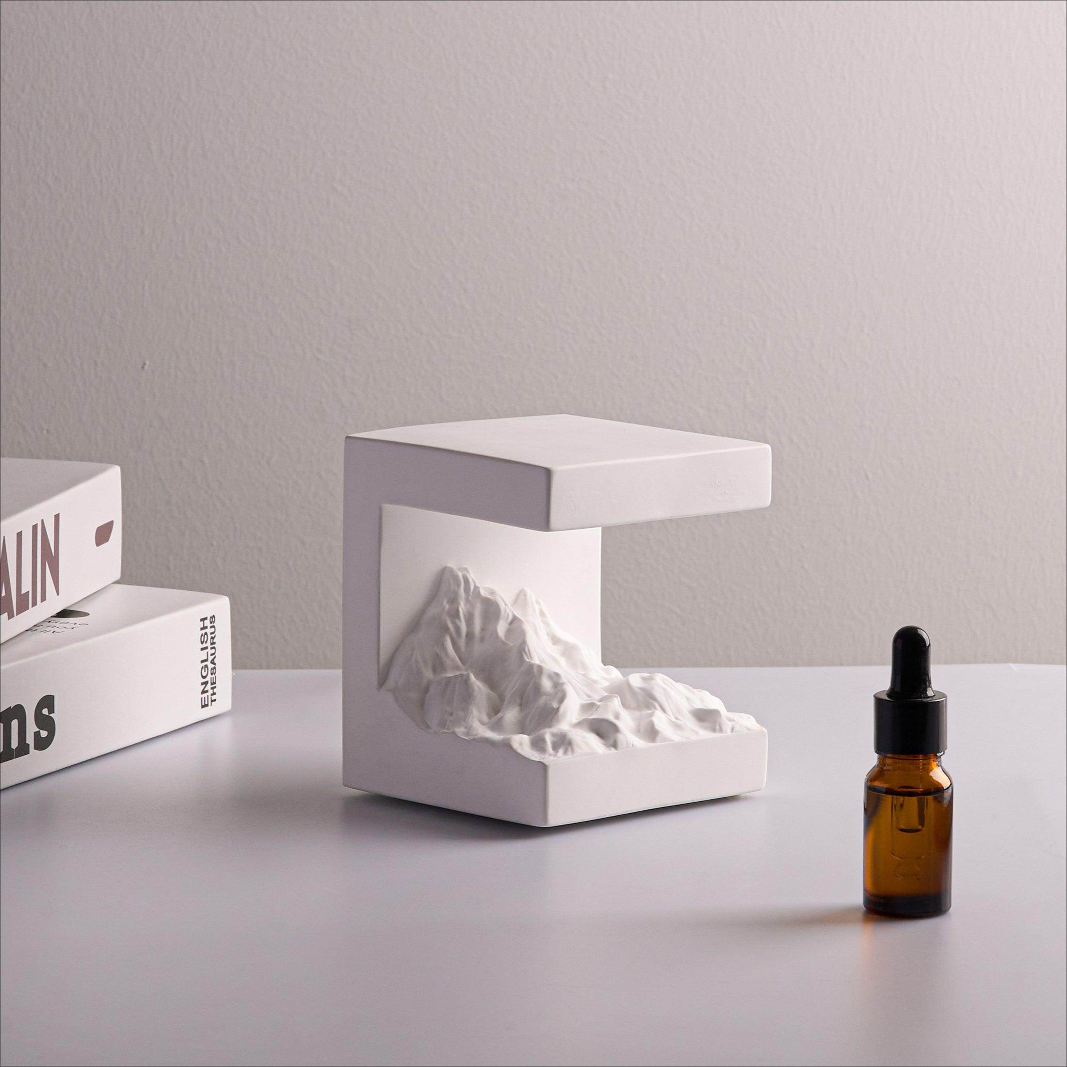 Elegant White Mountain Night Light with Sage Essential Oil - My Store