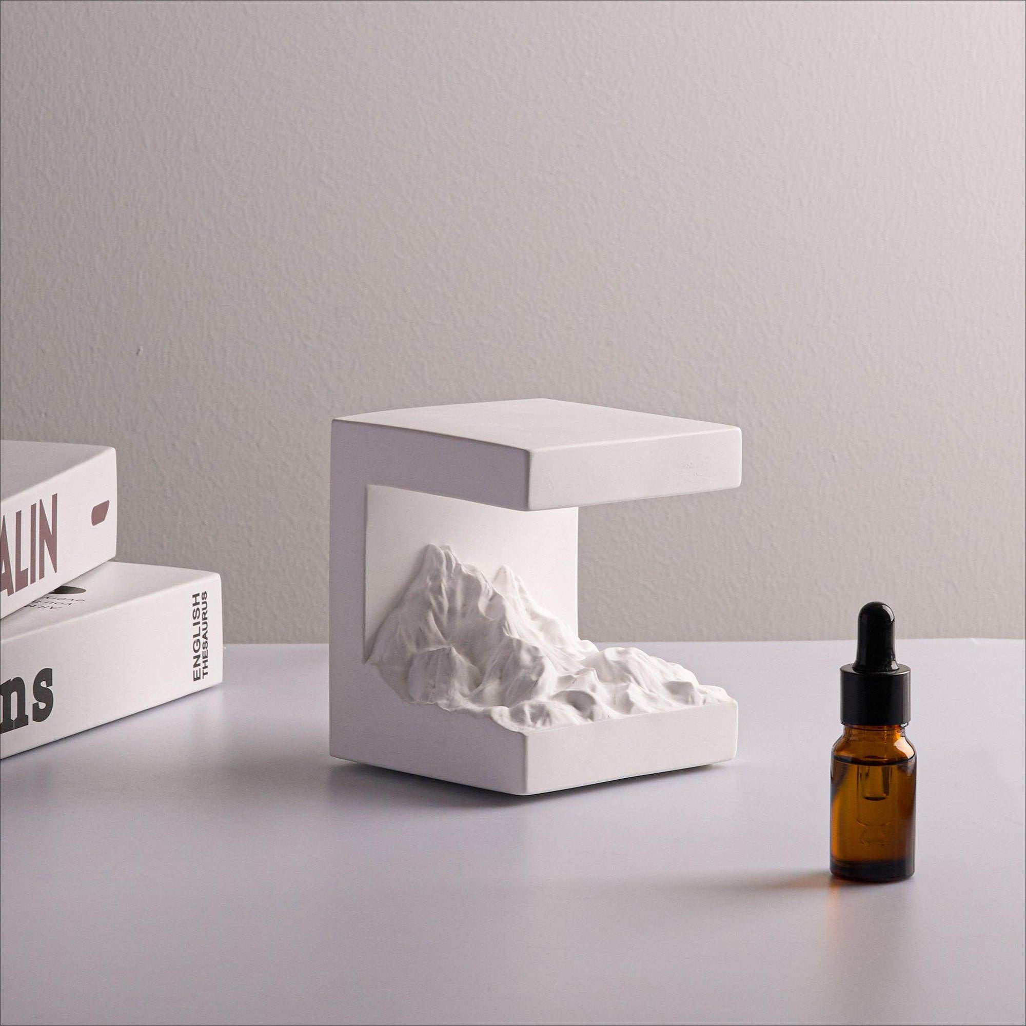 Elegant White Mountain Night Light with Sage Essential Oil - My Store