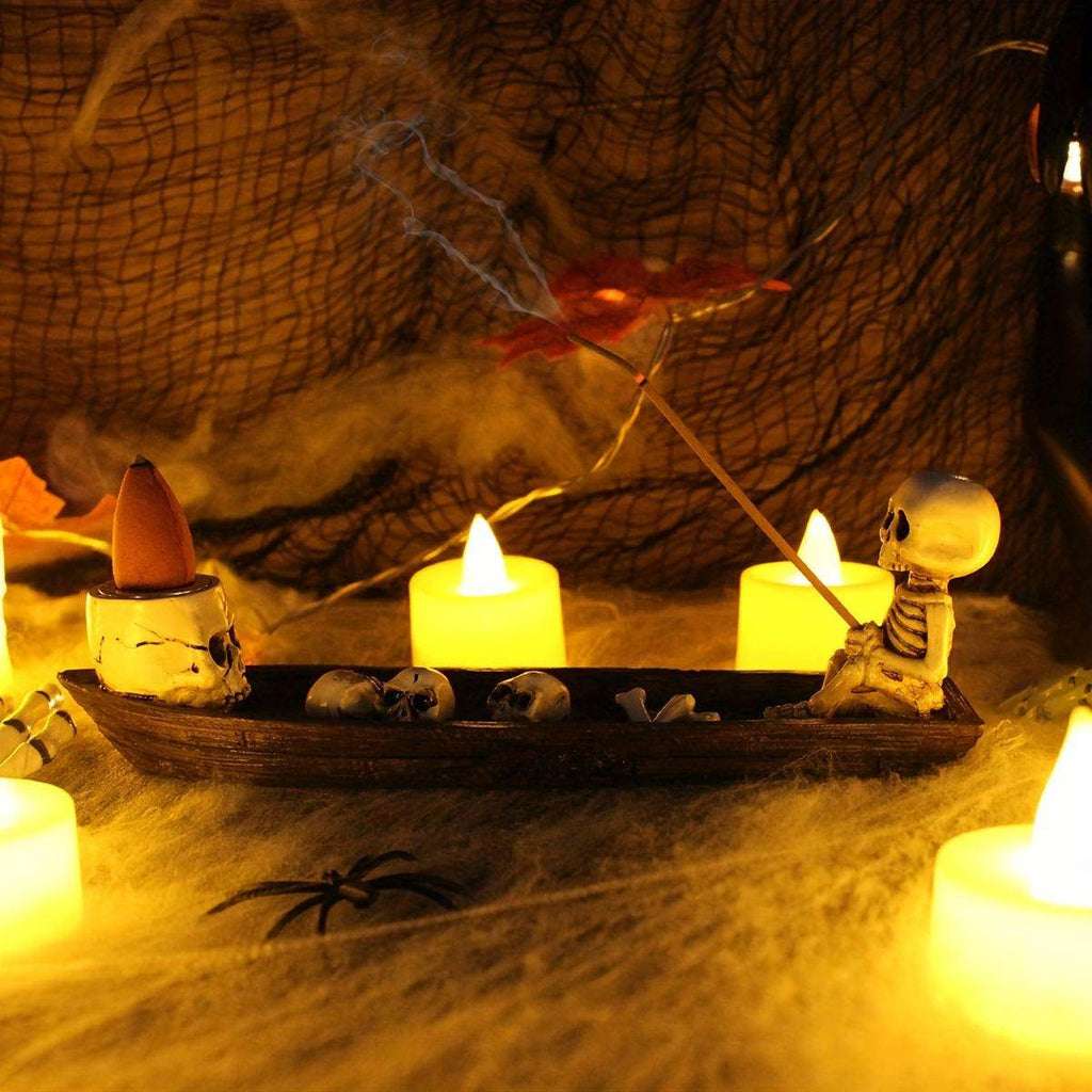 3-Piece Skeleton Boat Resin Incense Holder Set - My Store