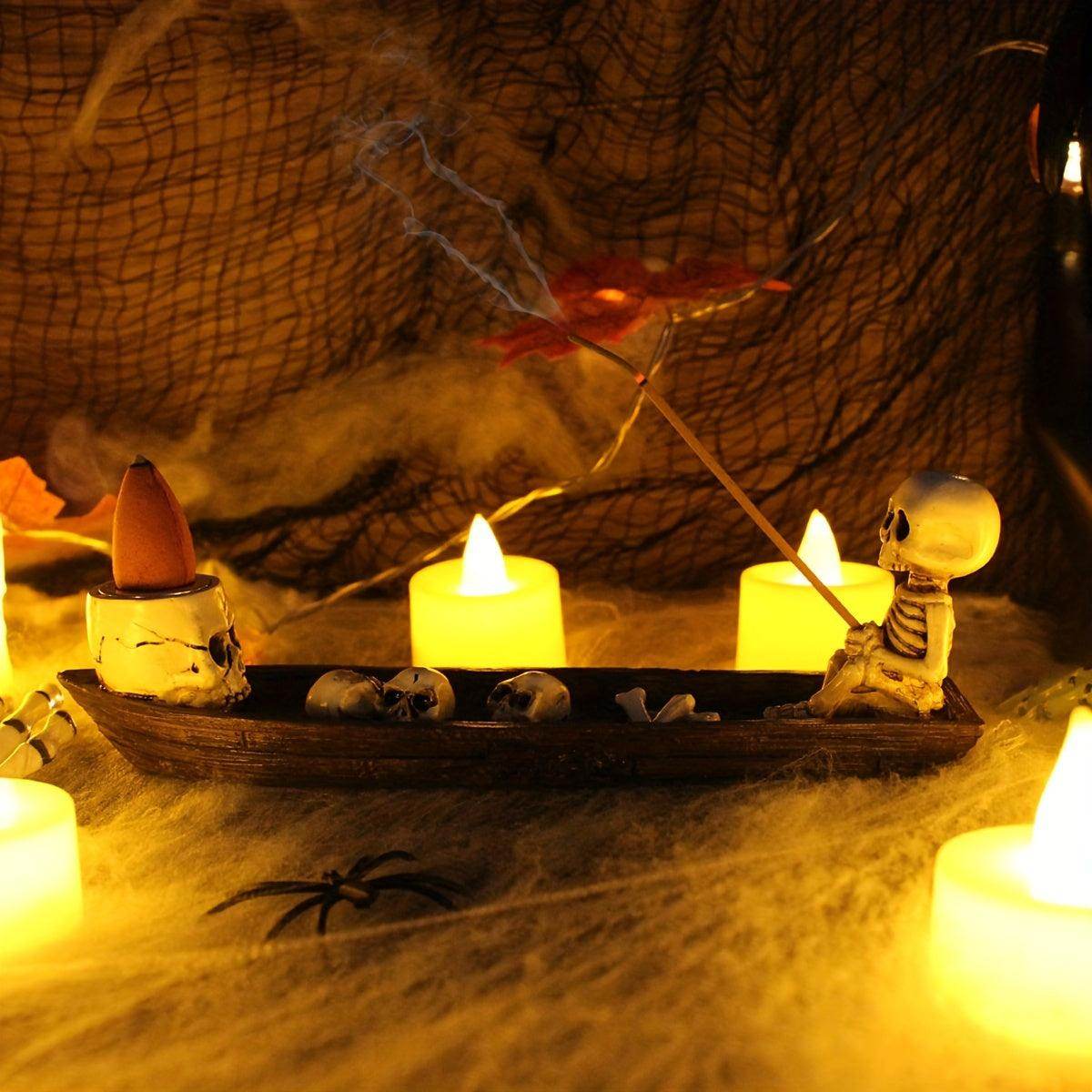 3-Piece Skeleton Boat Resin Incense Holder Set - My Store