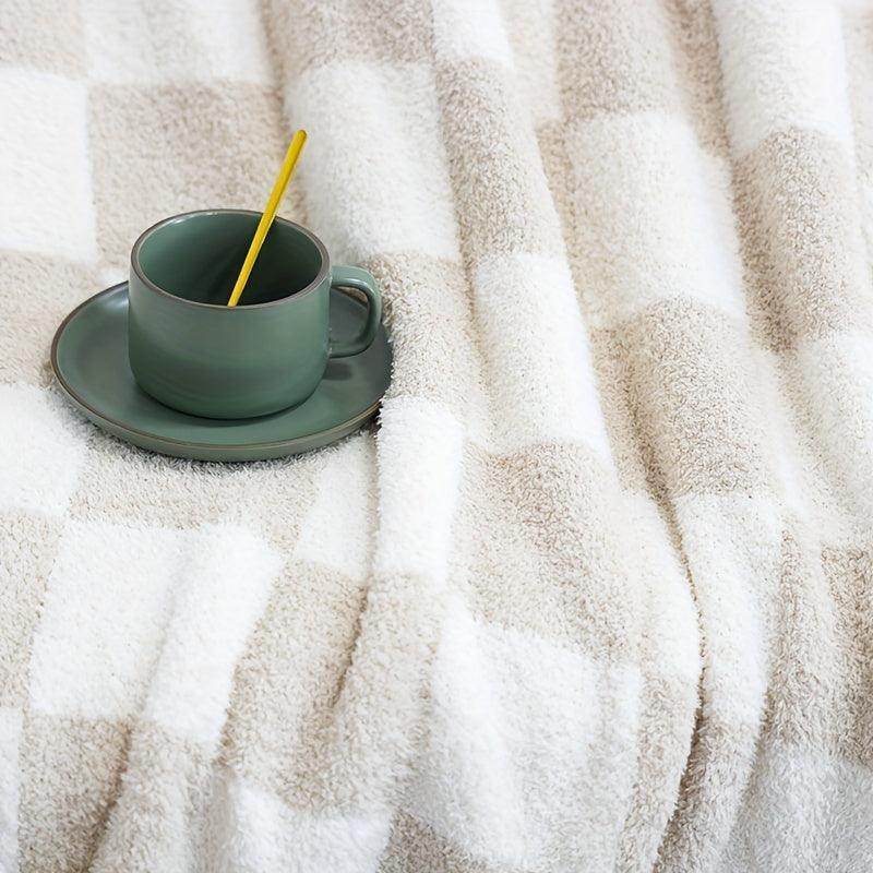 Comfort Soft Feather Yarn Knitted Throw Blanket - My Store