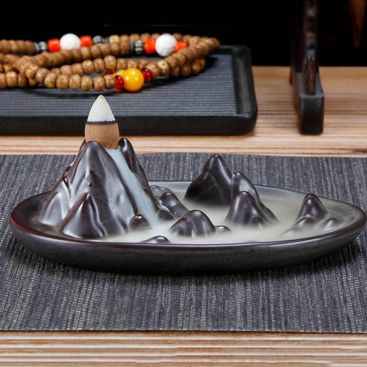 Ceramic Mountain Flowing Incense Burner - My Store