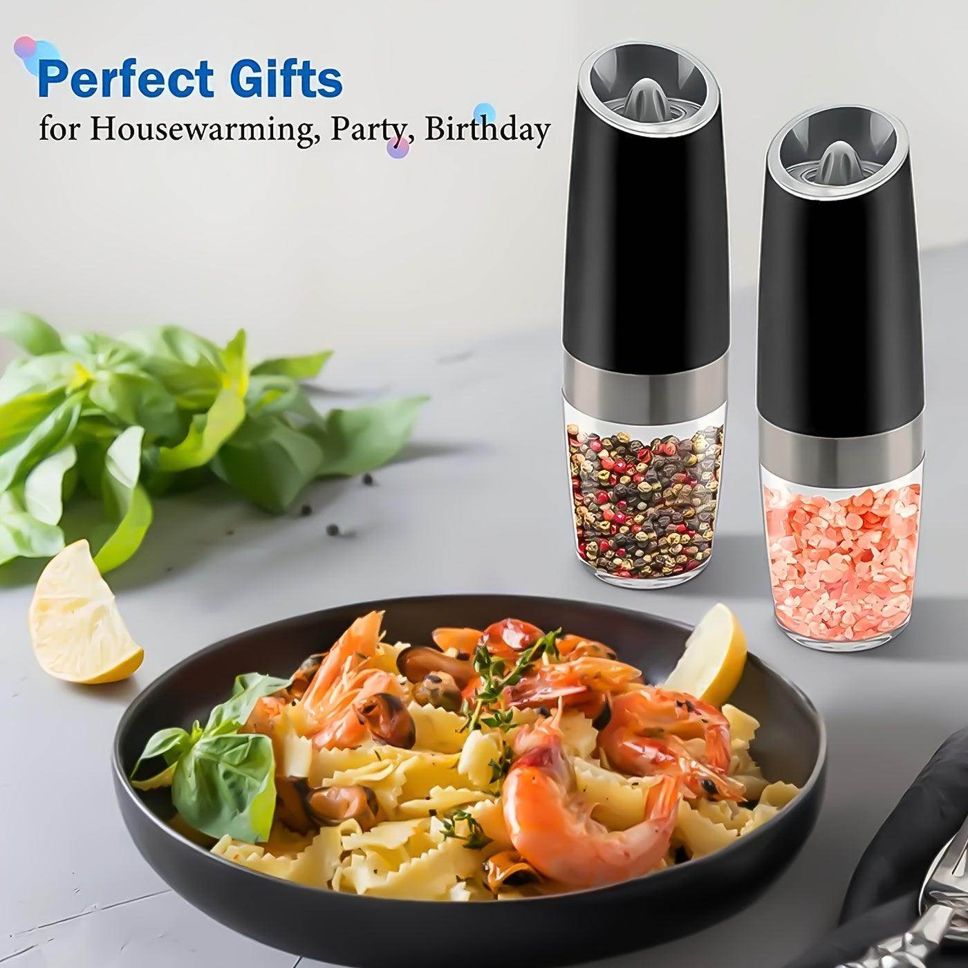 2pcs Gravity-Powered Electric Salt & Pepper Grinder Set - My Store