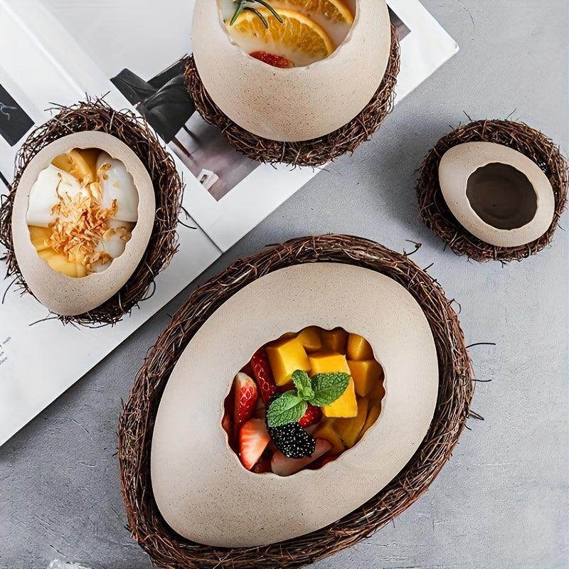 Ceramic Ostrich Egg Dessert Bowl - My Store