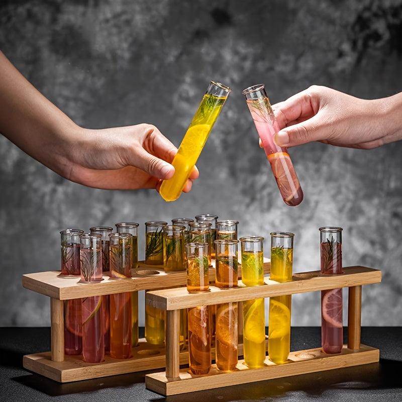 Wooden Test Tube Cocktail Glass Set - My Store
