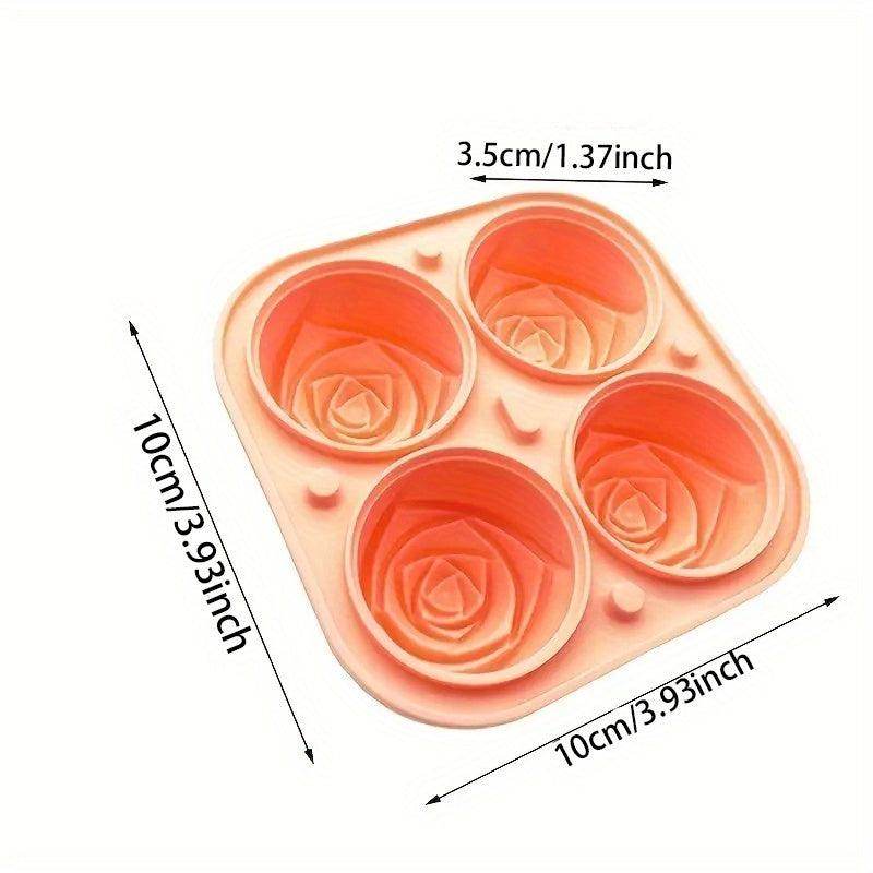 Rose-Shaped Ice Cube Mold - 4 Grids Multipurpose Tray - My Store