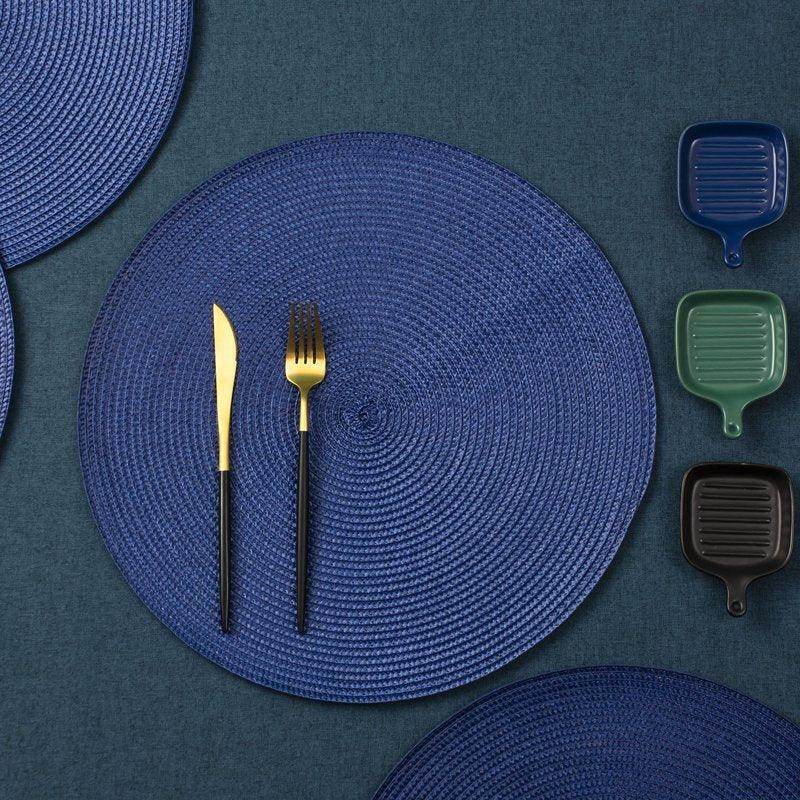4pc Round Braided Placemats - My Store