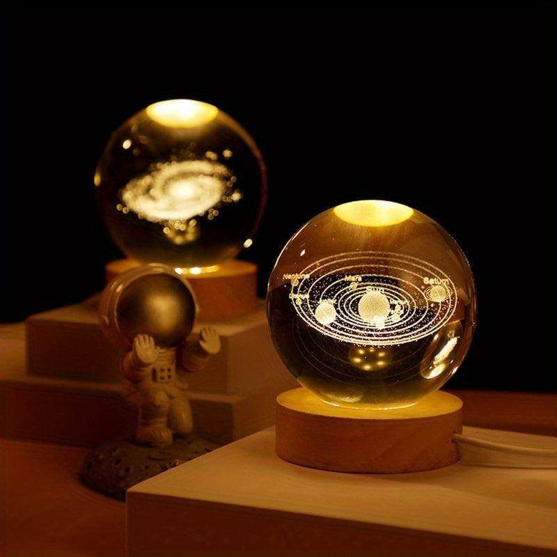 3D Solar System Crystal Ball Night Light - My Store