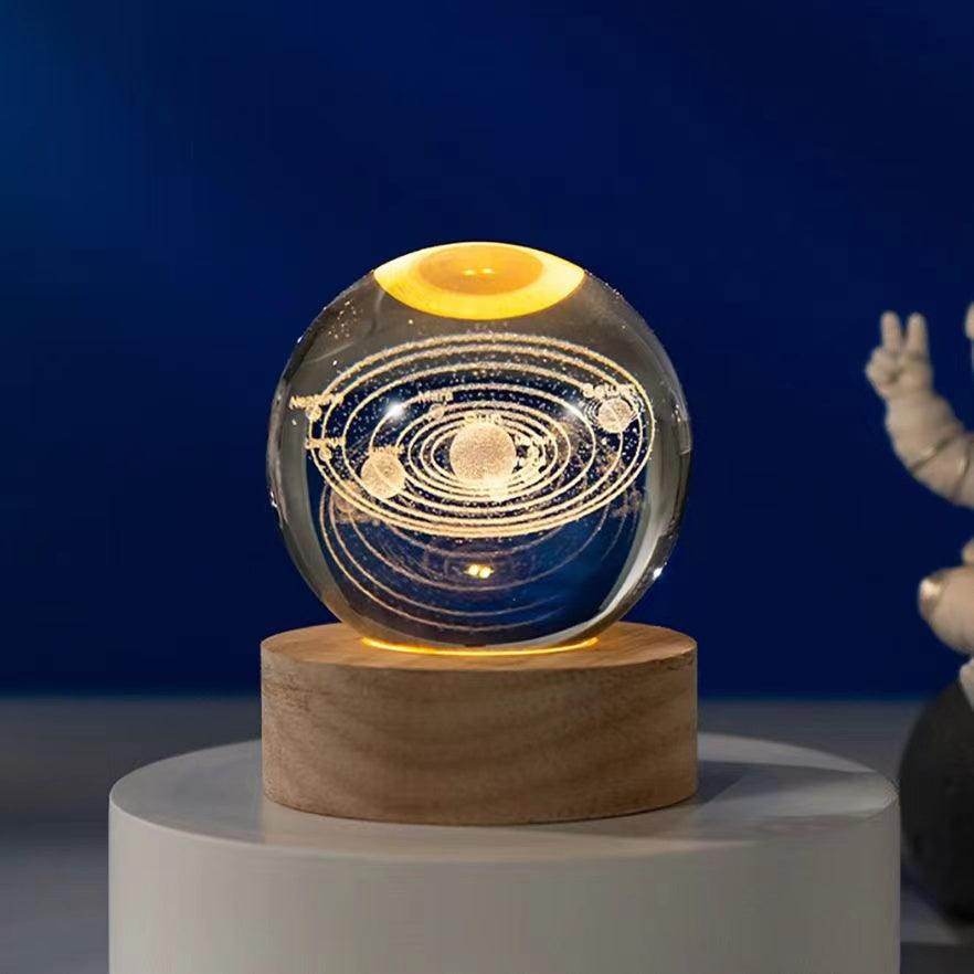 3D Solar System Crystal Ball Night Light - My Store
