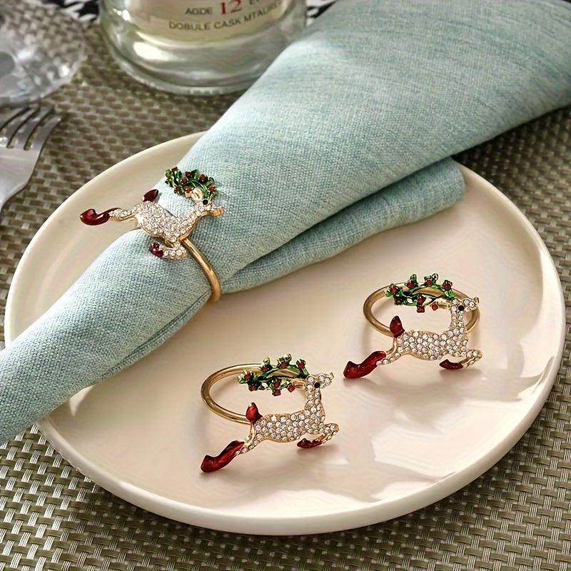 6pcs Elegant Golden Napkin Rings - Versatile Table Decor for Christmas - My Store