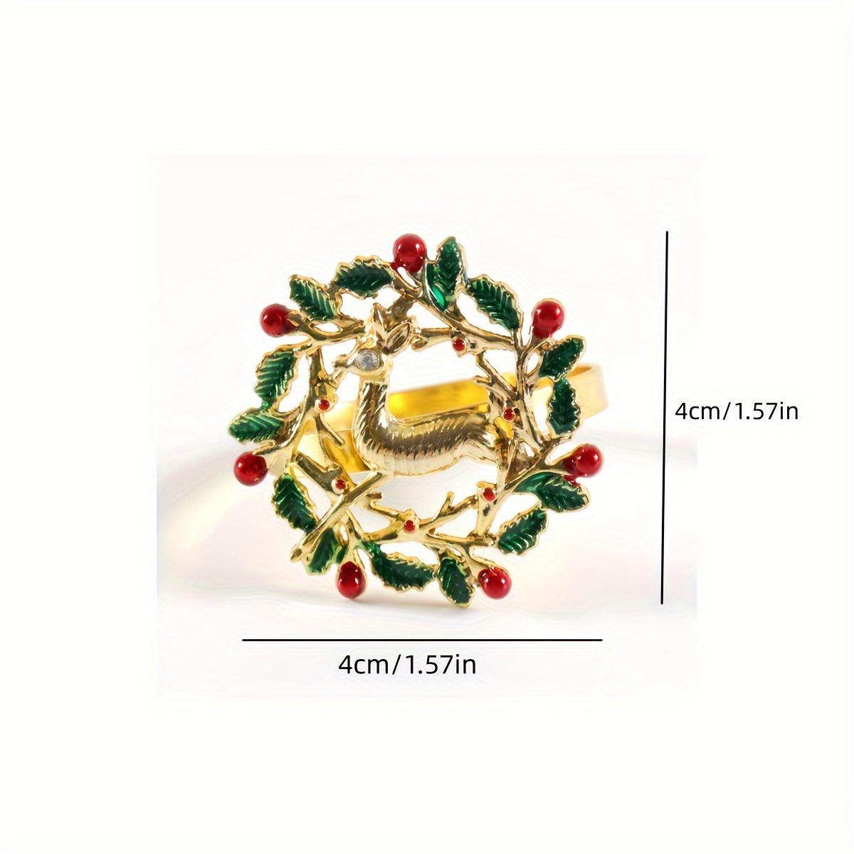 6pcs Elegant Golden Napkin Rings - Versatile Table Decor for Christmas - My Store