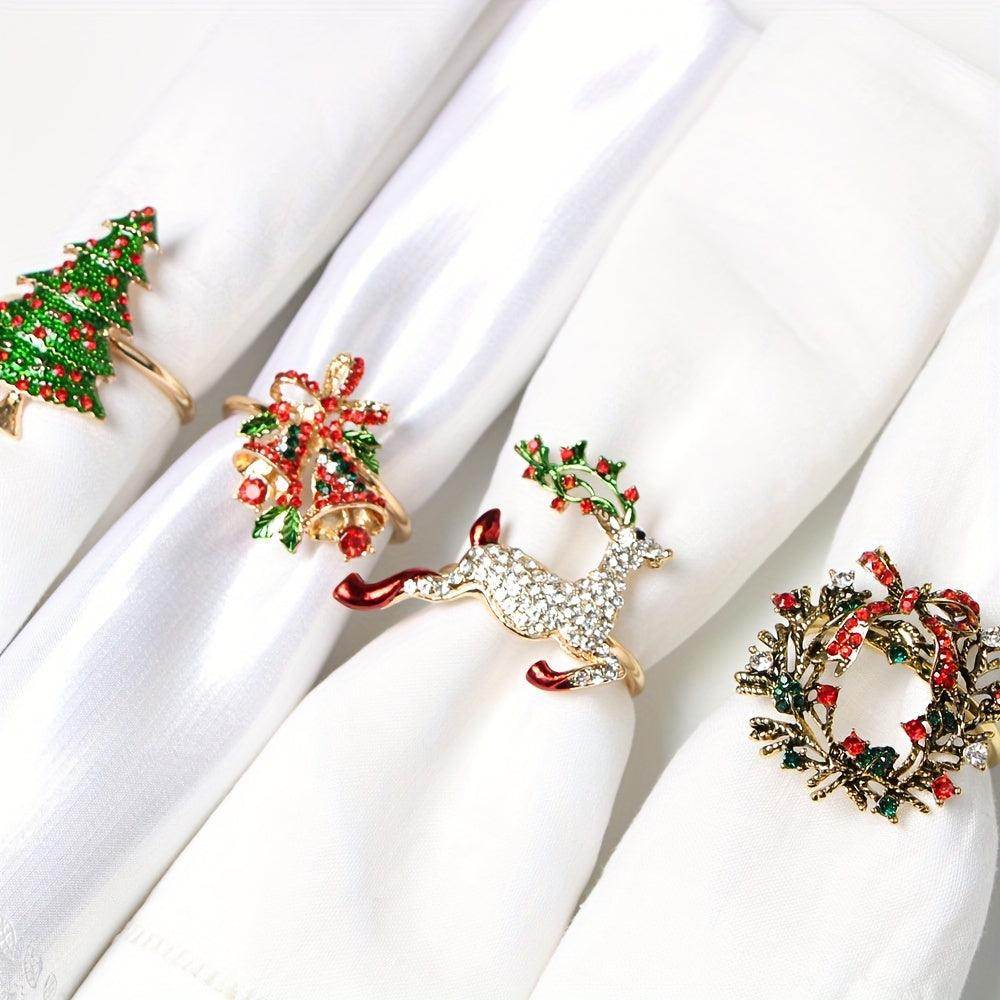 6pcs Elegant Golden Napkin Rings - Versatile Table Decor for Christmas - My Store