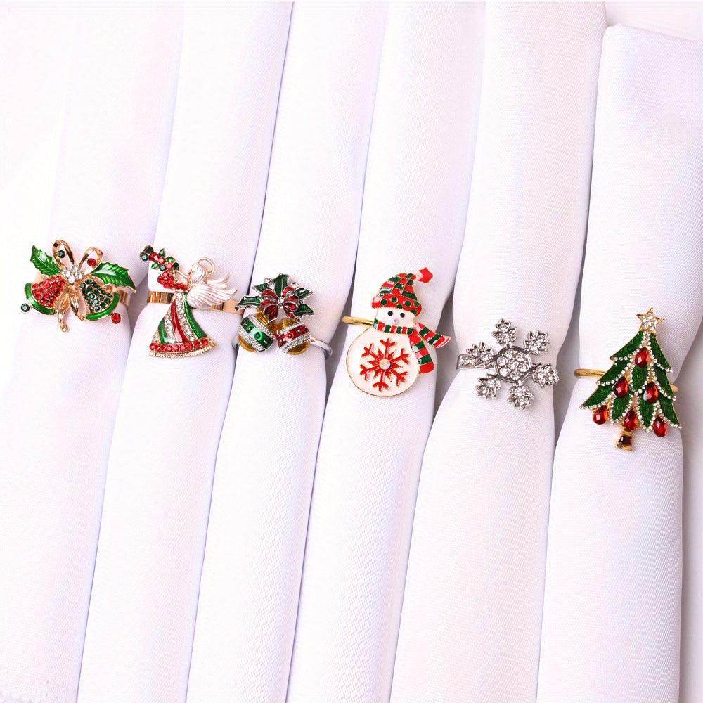 6pcs Elegant Golden Napkin Rings - Versatile Table Decor for Christmas - My Store