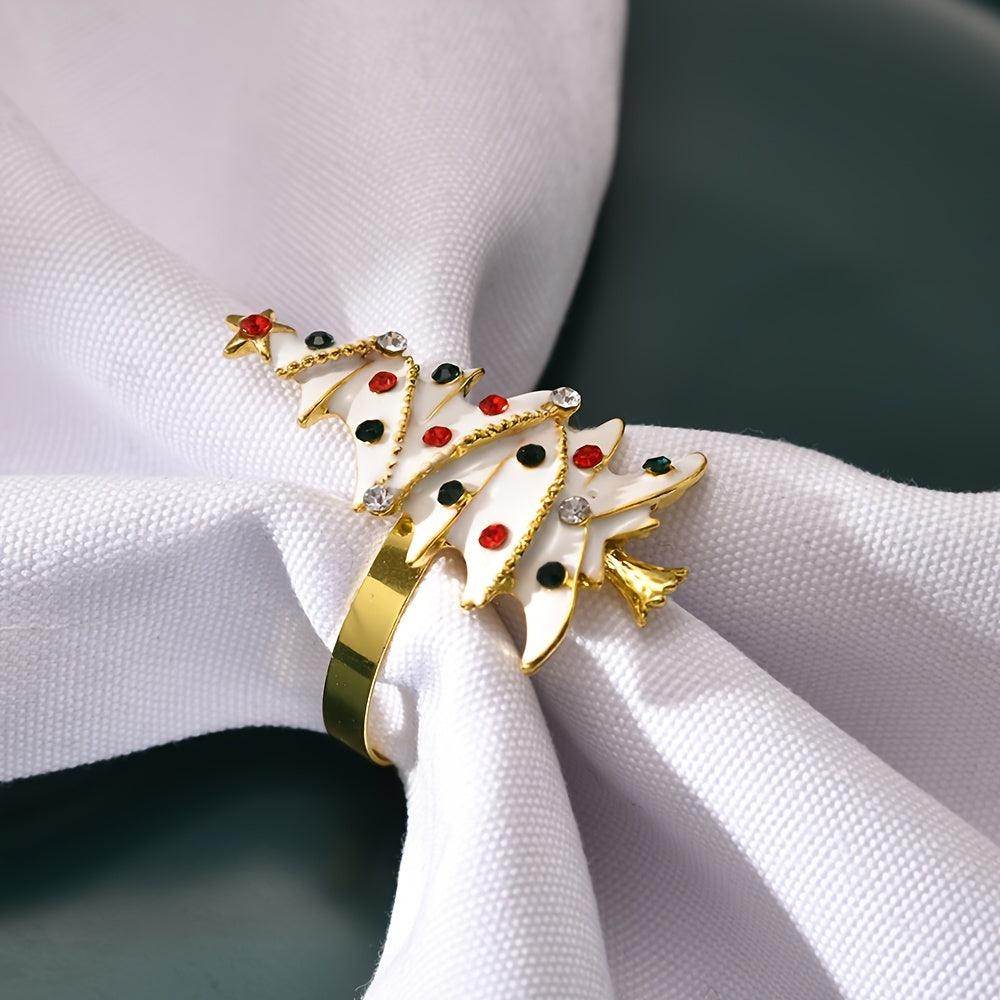 6pcs Elegant Golden Napkin Rings - Versatile Table Decor for Christmas - My Store