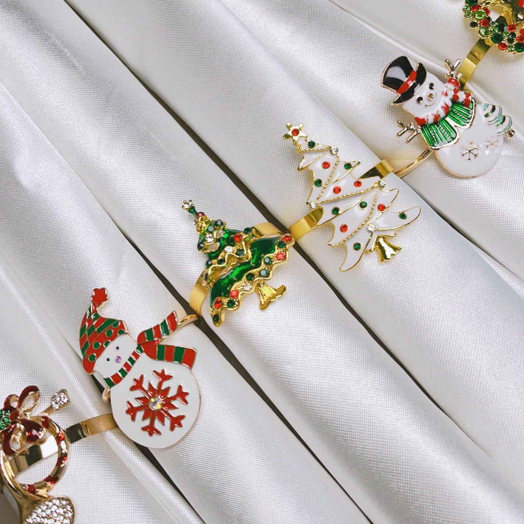 6pcs Elegant Golden Napkin Rings - Versatile Table Decor for Christmas - My Store