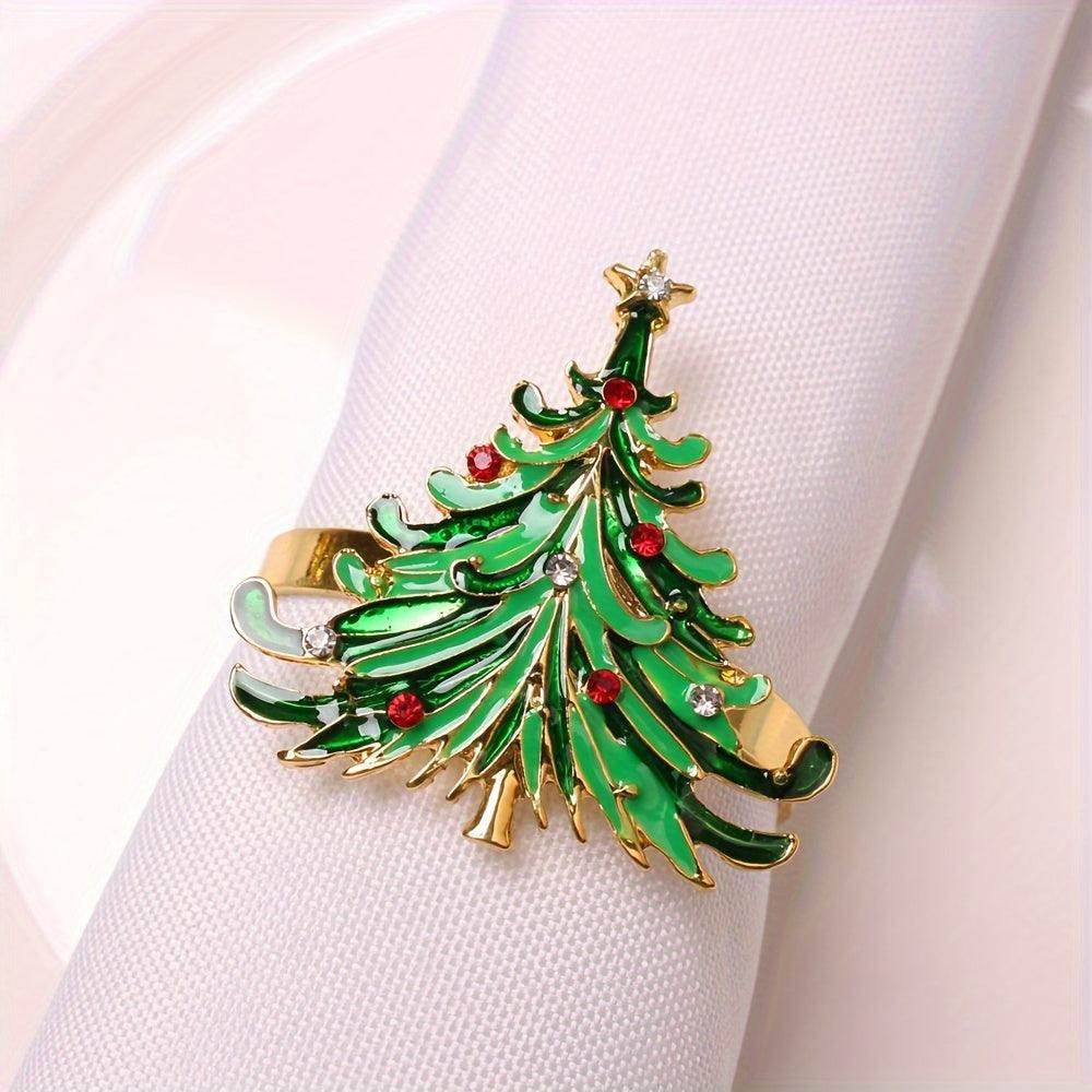 6pcs Elegant Golden Napkin Rings - Versatile Table Decor for Christmas - My Store