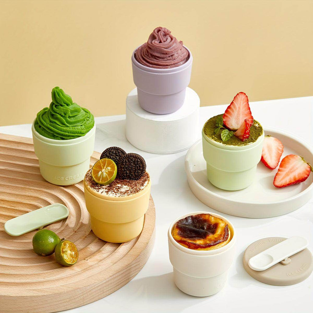 4PCS Reusable Silicone Popsicle Molds with Lids - My Store